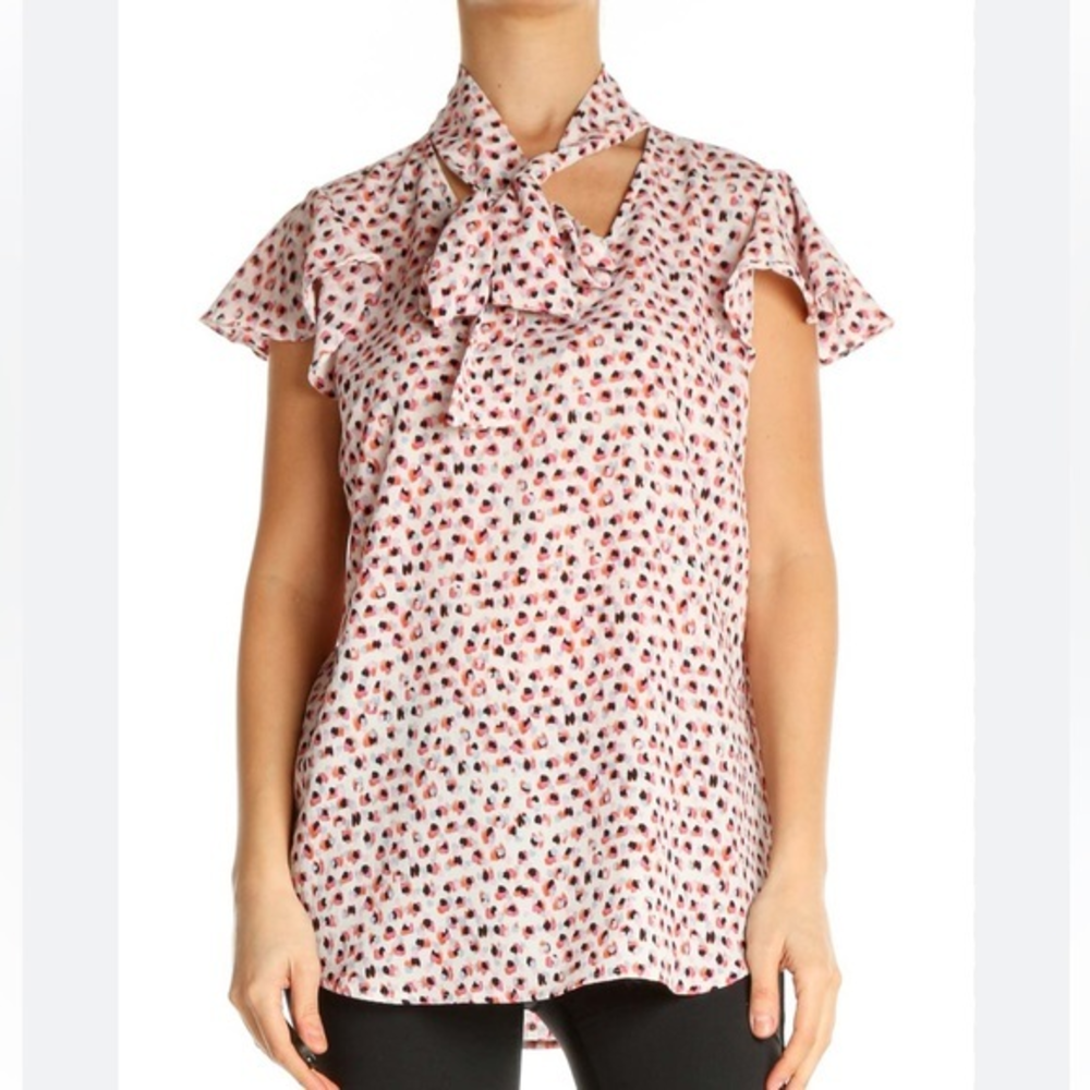 Adrianna Papell Tie Neck Blouse Sz Small‎